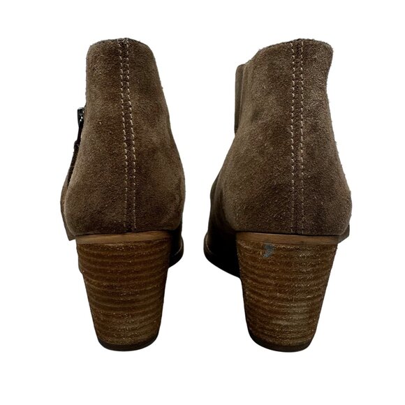 Sam Edelman Macon Bootie Size 7 Brown Suede Leather Side Zipper Ankle Boot - Picture 4 of 8